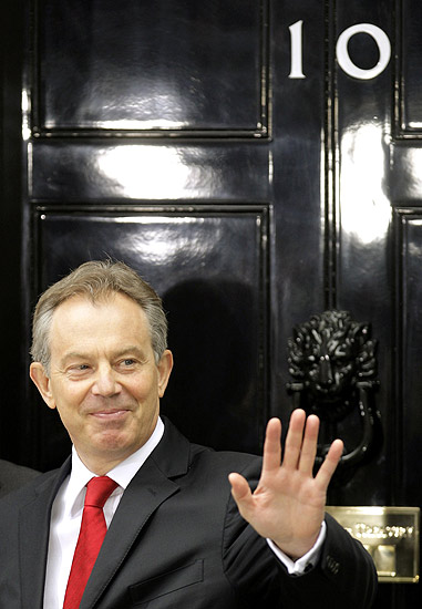 Tony Blair leaves Downing Street