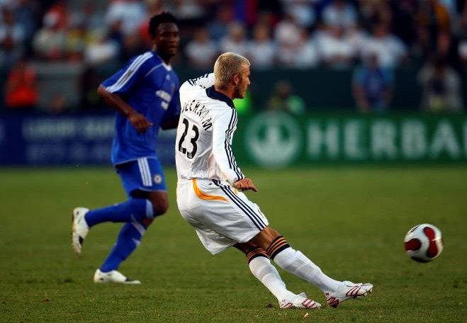la galaxy against chelsea david beckham