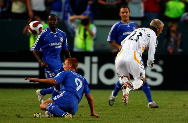 la galaxy against chelsea david beckham