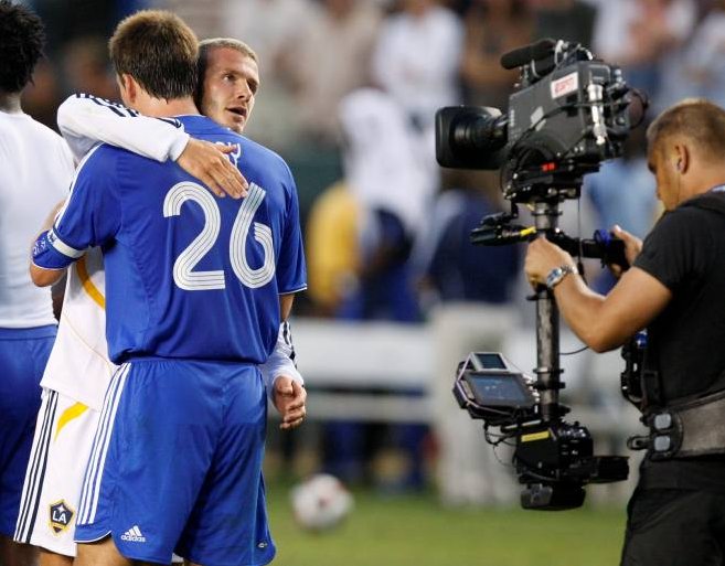 la galaxy against chelsea david beckham john terry