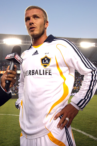 la galaxy against chelsea david beckham
