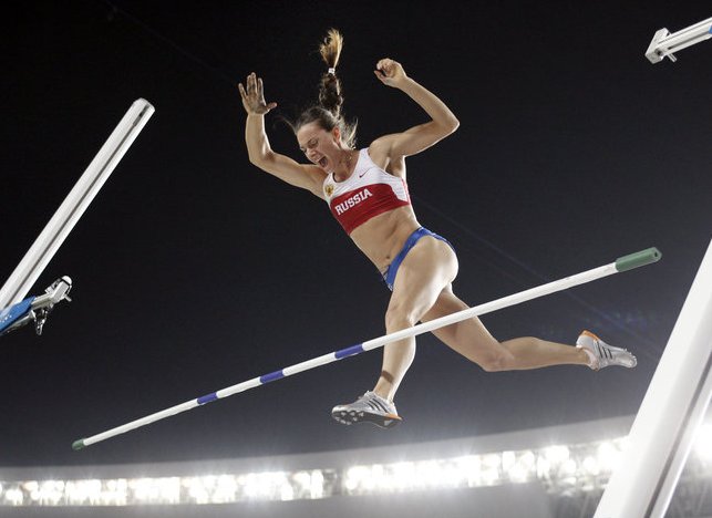 елена исинбаева на чемпоинате мира по легкой атлетике в осаке