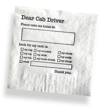 Dear Cabbie Napkin