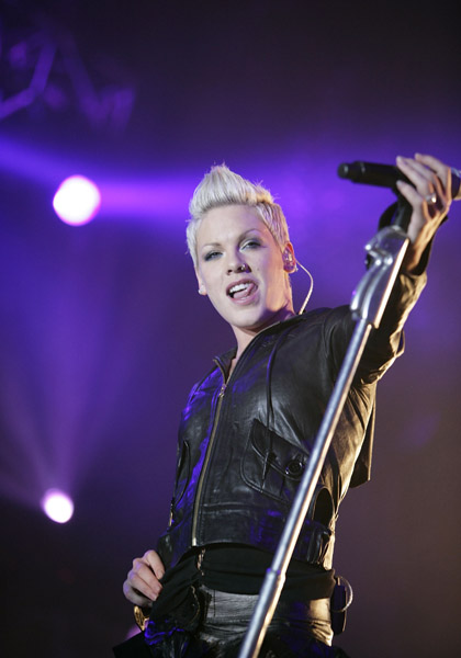 pink at concert in cape town