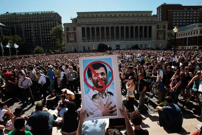 протесты против махмуда ахмадинеджада в америке
