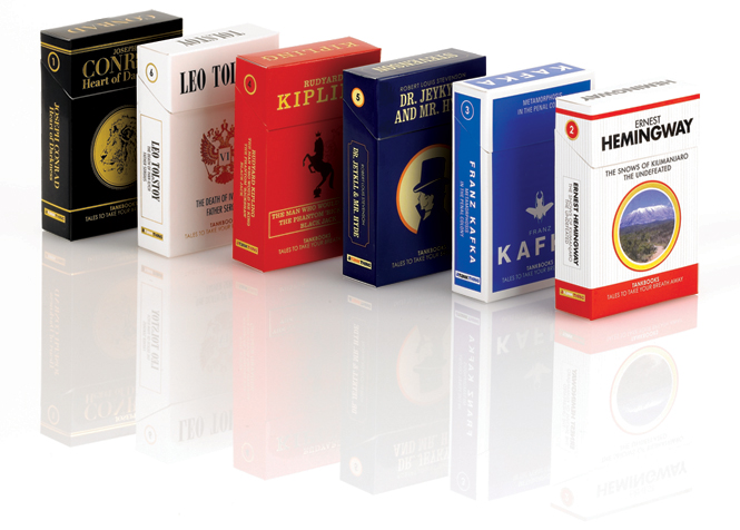 Британская креативная группа Tank запустила производство мини-книжек в упаковке, напоминающей пачки сигарет