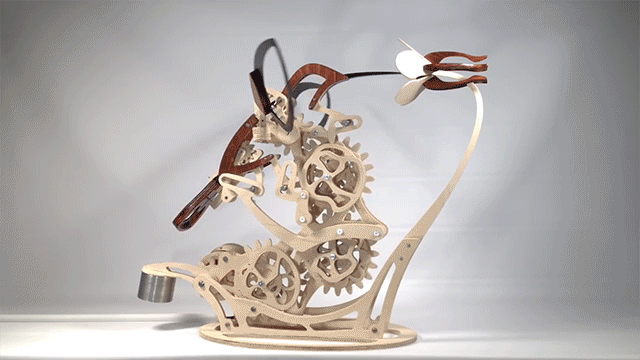 Кинетическая скульпутра колибри Derek Hugger