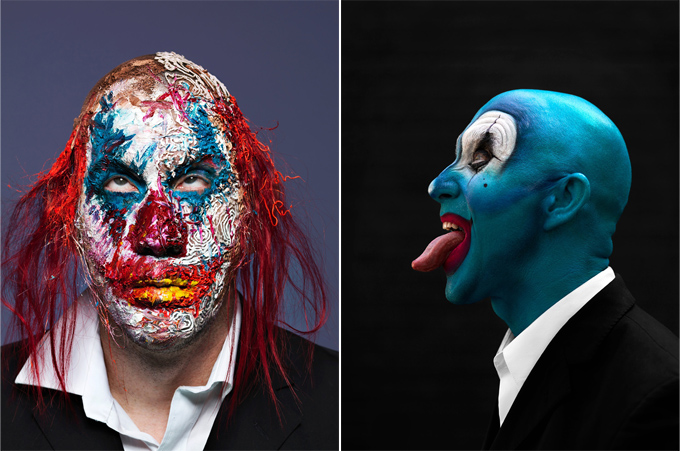 Автопортреты в роли клоунов фотографа Perou