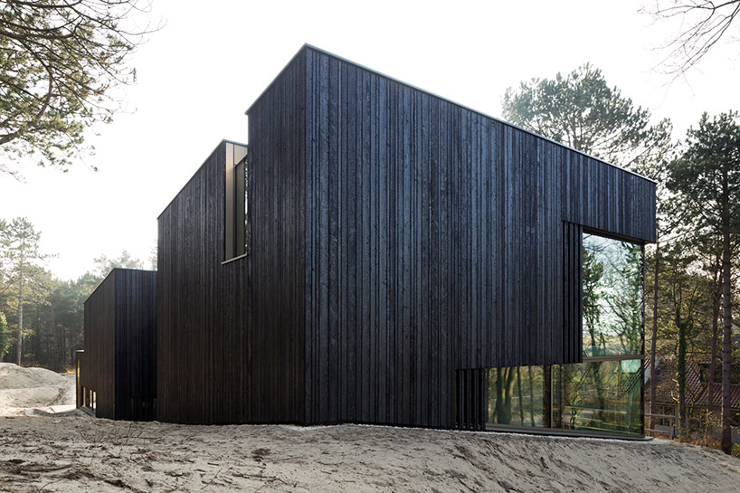 Дом из обугленного дерева в заповедной зоне Голландии