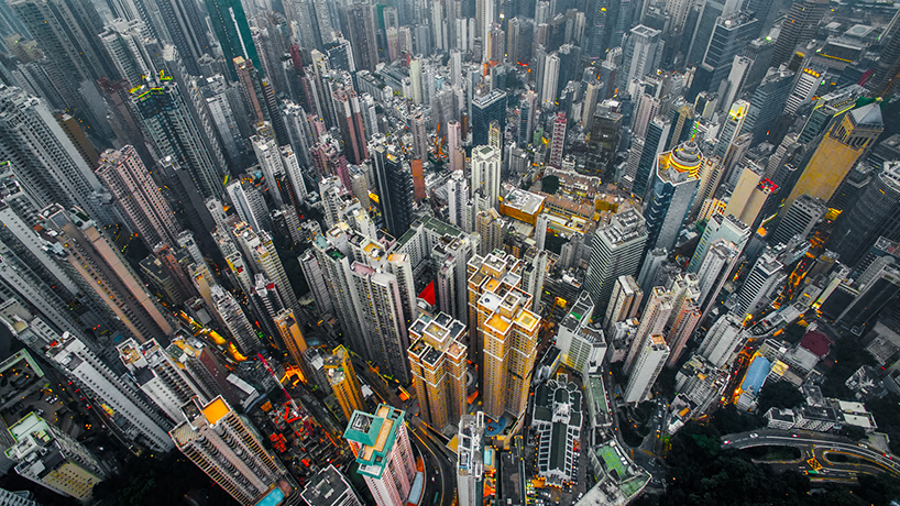 Фото небоскребов Гонконга с дрона