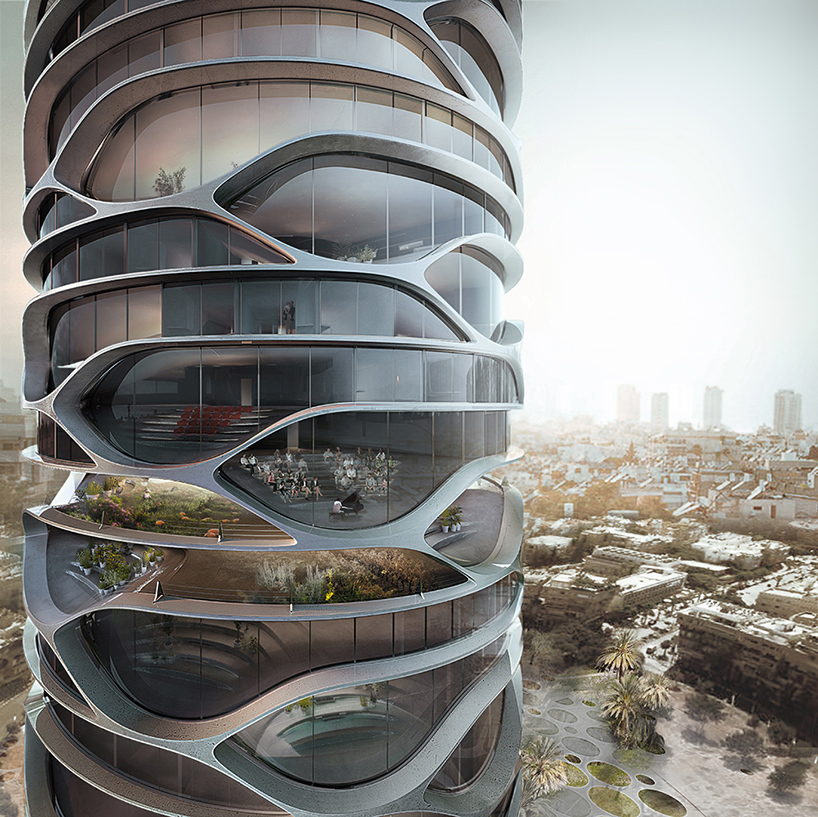 Концепт небоскреба с топологической структурой в Тель-Авиве