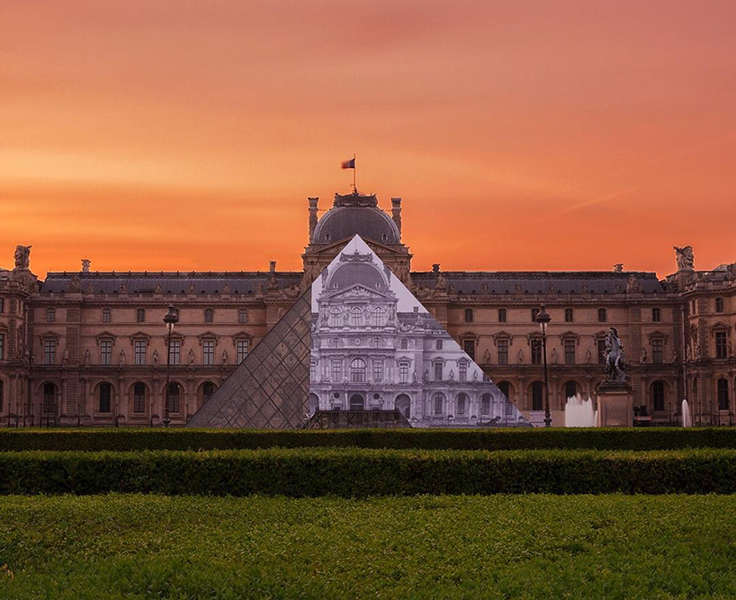Стеклянную пирамиду Лувра превратили в инсталляцию