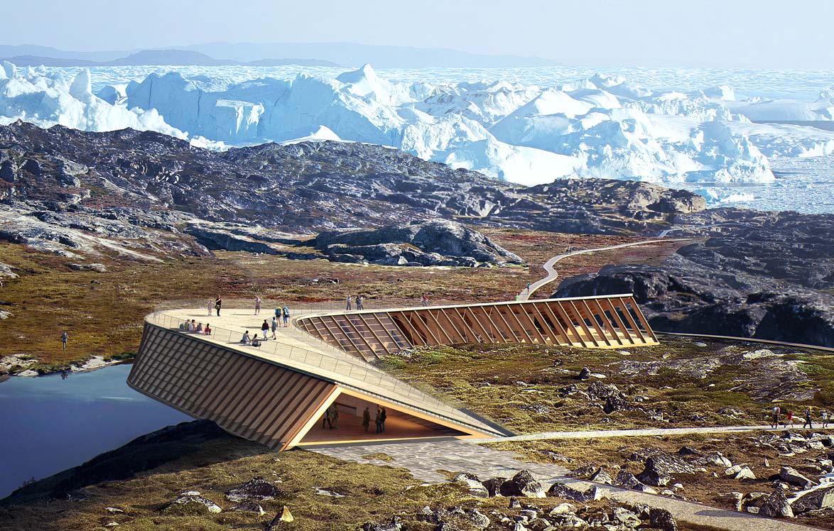Проект павильона в снегах Гренландии