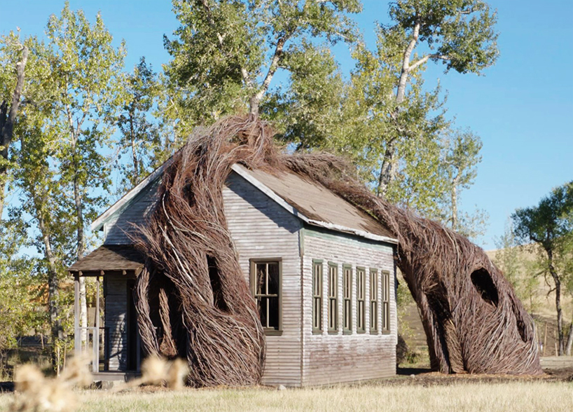 Дом обернутый ветвями ивы