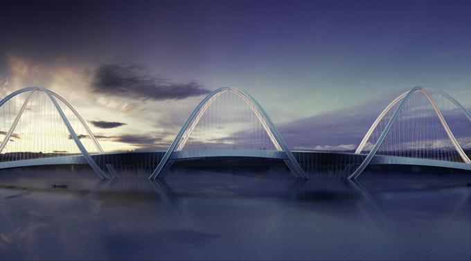 Проект олимпийского моста в виде двух спиралей в Китае