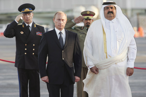 Путин с эмиром Катара Шейх Хамад Бен Халифа Аль Тани