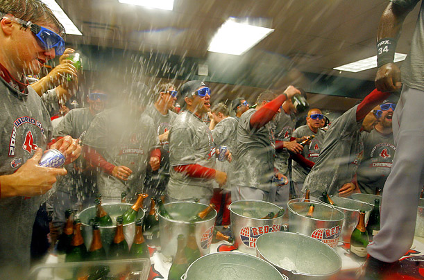 бостон ред сокс празднует победу boston red sox