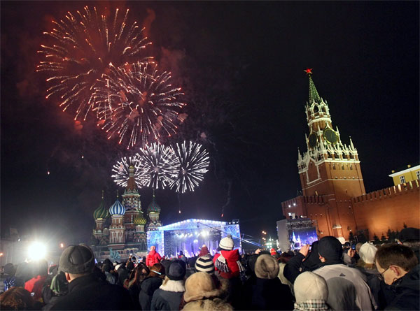 новый год 2008 красная площадь москва