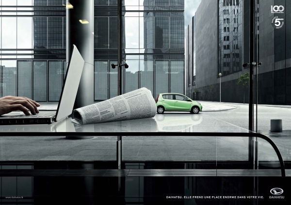 Рекламные принты Daihatsu: It takes one enormous place in your life были разработаны в Бельгии