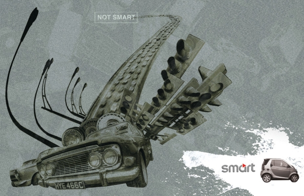 Академия изобразительных искусств в Нью-Йорке разработала серию рекламу для автомобиля  Smart
