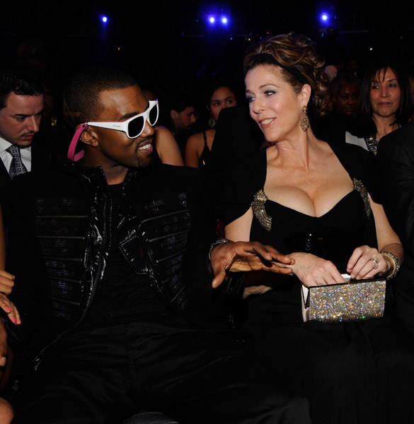 kanye west and rita wilson backstage and audience