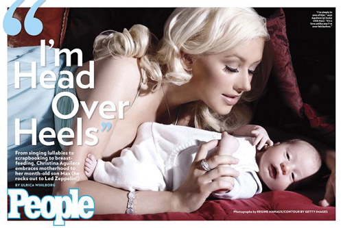 кристина агилера со своим сыном максом на обложке журнала people