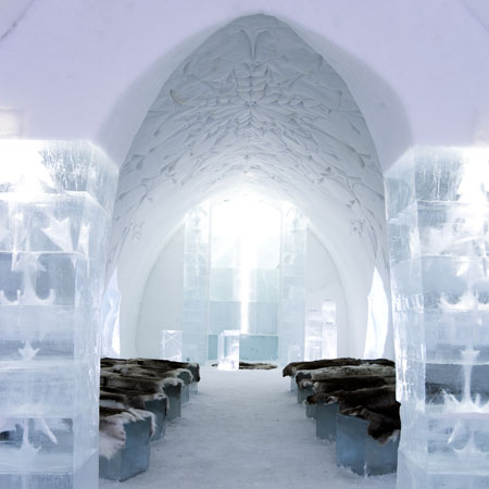 ледяная церковь  Юккасъярви Jukkasjarvi Швеция