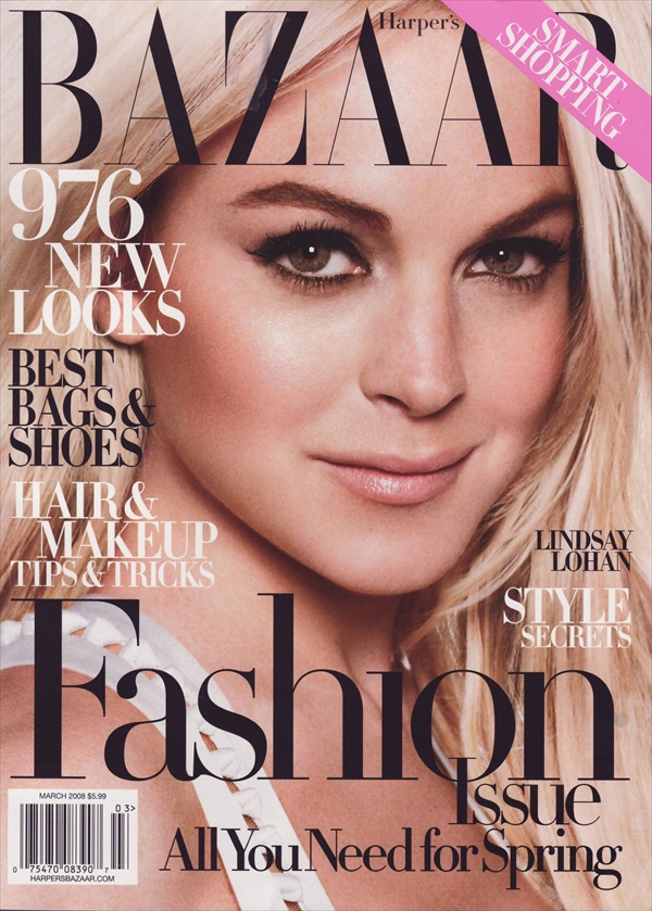 линдси лохан на обложке harper's bazaar март 2008