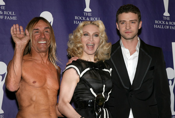 Iggy Pop, Madonna, Justin Timberlake. 23rd Annual Rock and Roll Hall of Fame