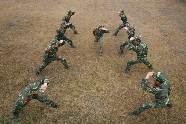 Suining, Sichuan province, China, Paramilitary training