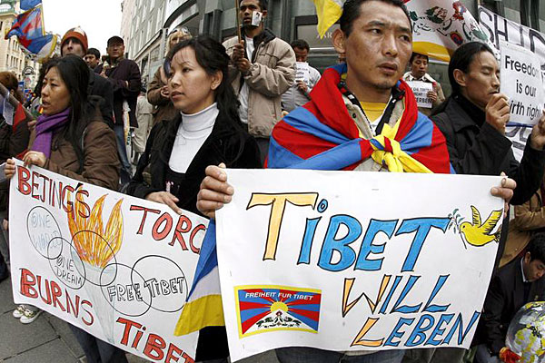 вена австрия протест против китая в поддержку тибета