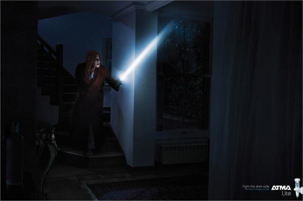 atma lights fight the dark side advertising