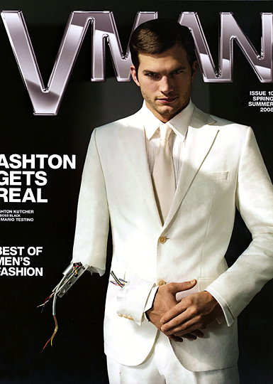 vman magazine cover - ashton kutcher
