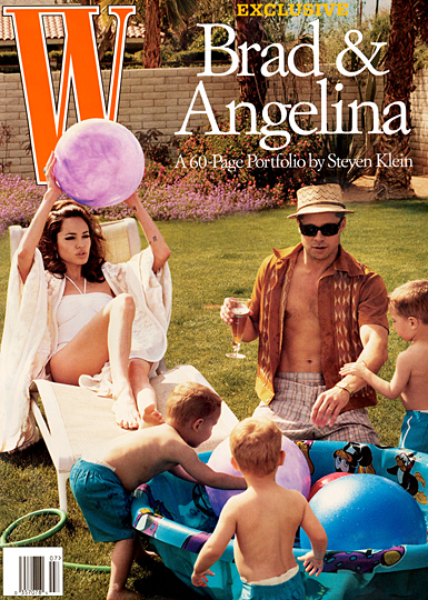 w magazine cover - brad pitt and angelina jolie