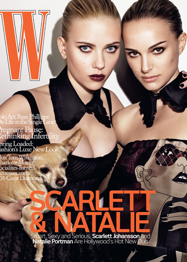 обложки журналов natalie portman and scarlett johansson - w magazine cover