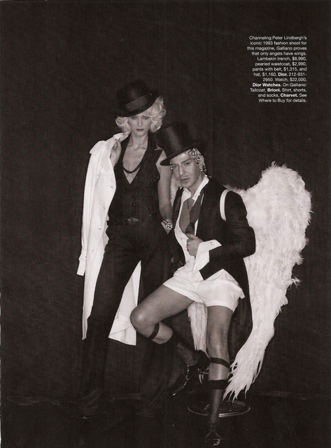 john galliano and carmen kass photo editorial by peter lindbergh