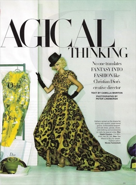 Noone translates fantasy into fashion like Christian Dior's creative director John Galliano