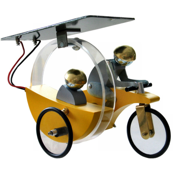 Игрушечный мотоцикл с коляской на солнечной энергии