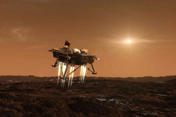 изображение имитации мягкой посадки аппарата феникс марс лэндер
