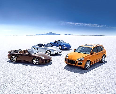 Porsche Carrera, Porsche Boxter, Porsche Cayenne и Porsche Cayman