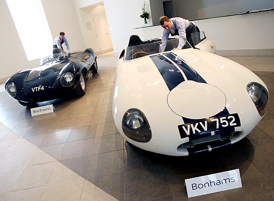 Jaguar D-Type and Jaguar E2A are expected to be auctioned at Bonhams in California