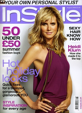 Heidi Klum on the cover of InStyle UK August 2008