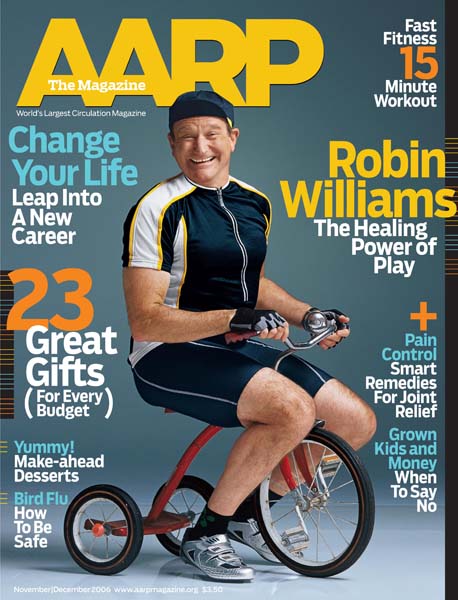 Robin Williams on the cover of AARP the Magazine