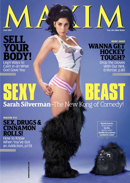 Sarah Silverman featured on the cover of Maxim June 2007