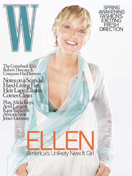 Ellen Degeneres on the cover of W Magazine