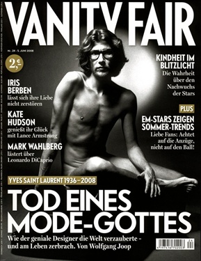 Yves Saint Lauren on the cover of Vanity Fair Germany June 2008