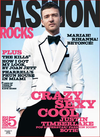Justin Timberlake on the cover of Fashion Rocks 2008