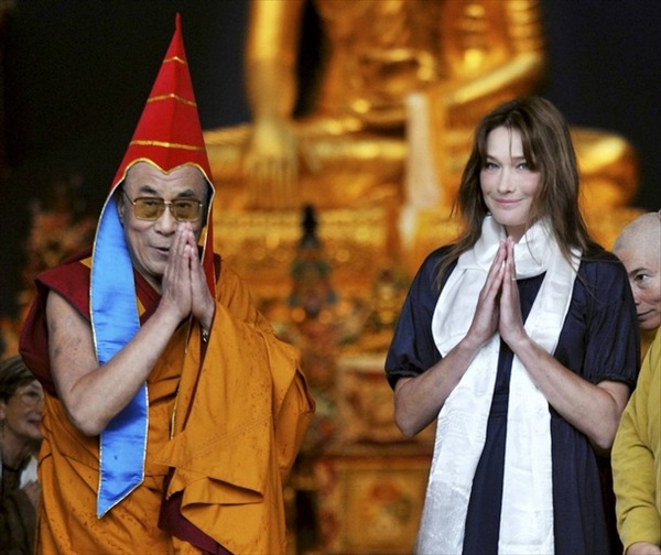 Carla Bruni and Dalai Lama