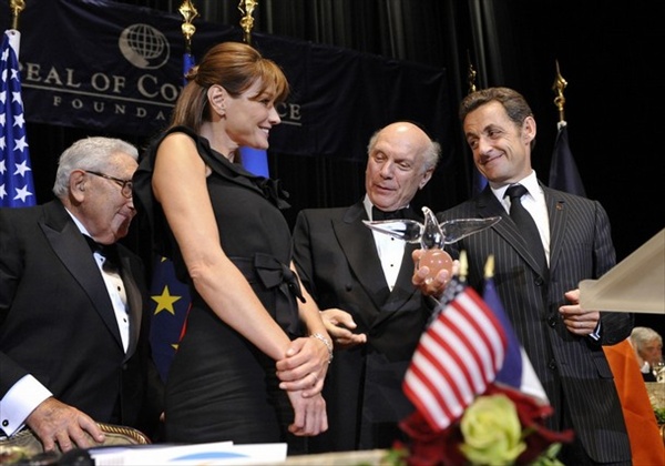 Nicolas Sarkozy and Carla Bruni - World Statesman Award