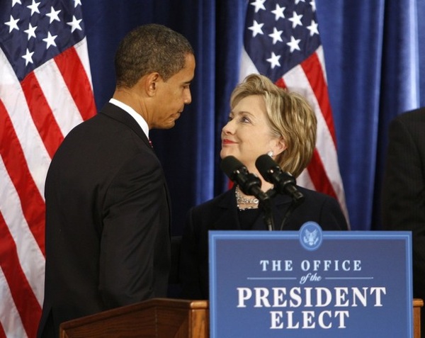 Barack Obama appoints Hillary Clinton as Secretary of State